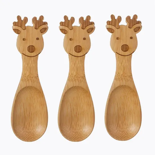 Personalised Reindeer Bamboo Christmas Plate Set