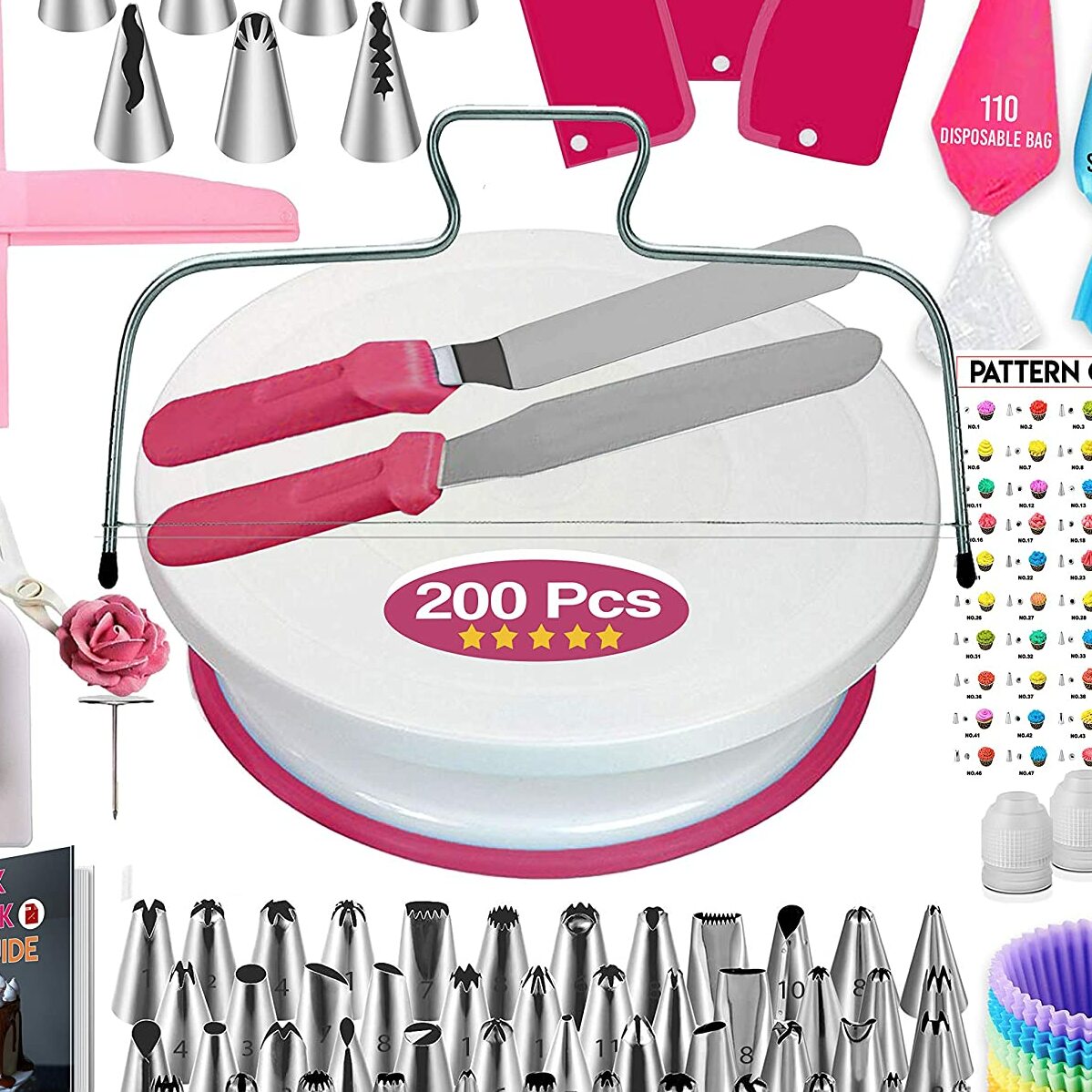 200 Pcs Cake Decorating Supplies Kit for Beginners