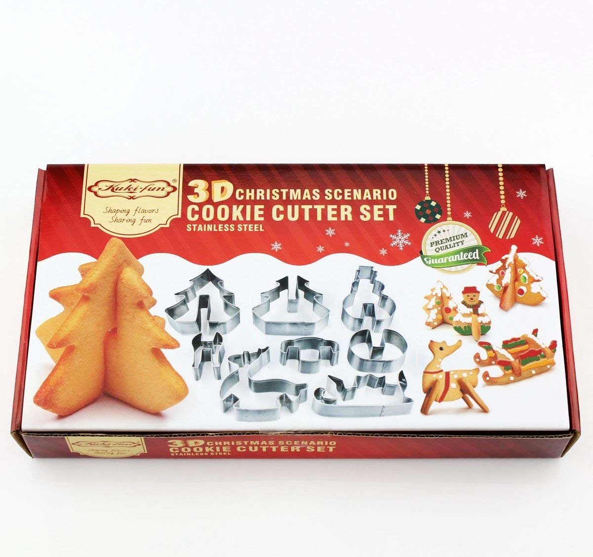 3D Christmas Cookie Cutters Set