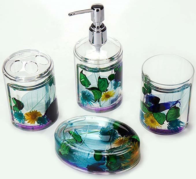 Acrylic Liquid Bathroom Vanity Accessory Set