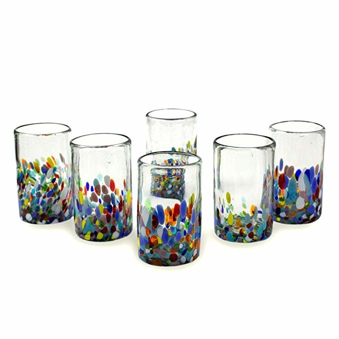 Artisan Crafted Recycled Hand Blown Glass Water Glasses