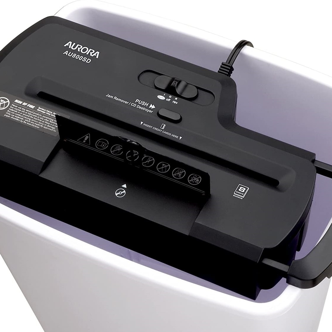 Aurora AU800SD Strip Cut Paper Shredder