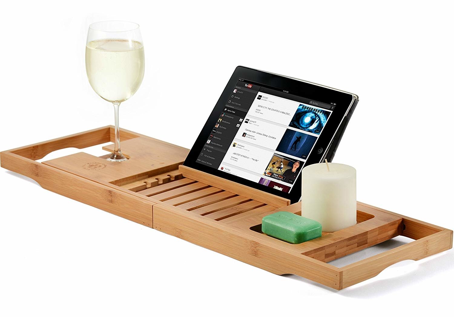 Bamboo Luxury Bathtub Caddy Tray