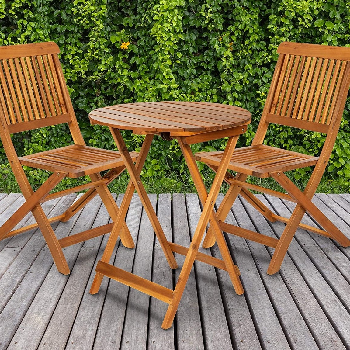 Best Choice Products 3-Piece Acacia Wood Bistro Set