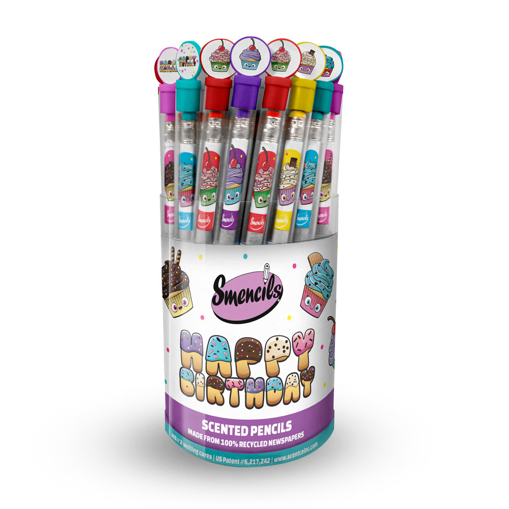 Birthday Smencils Cylinder of 50