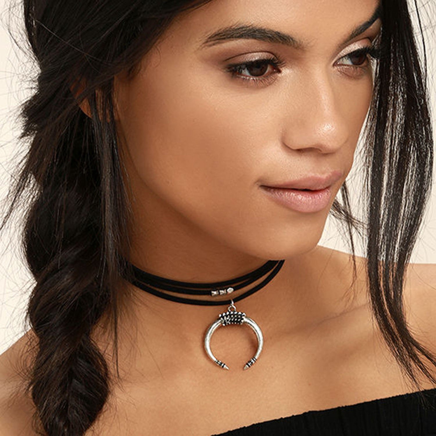  Black Moon Pendant Choker