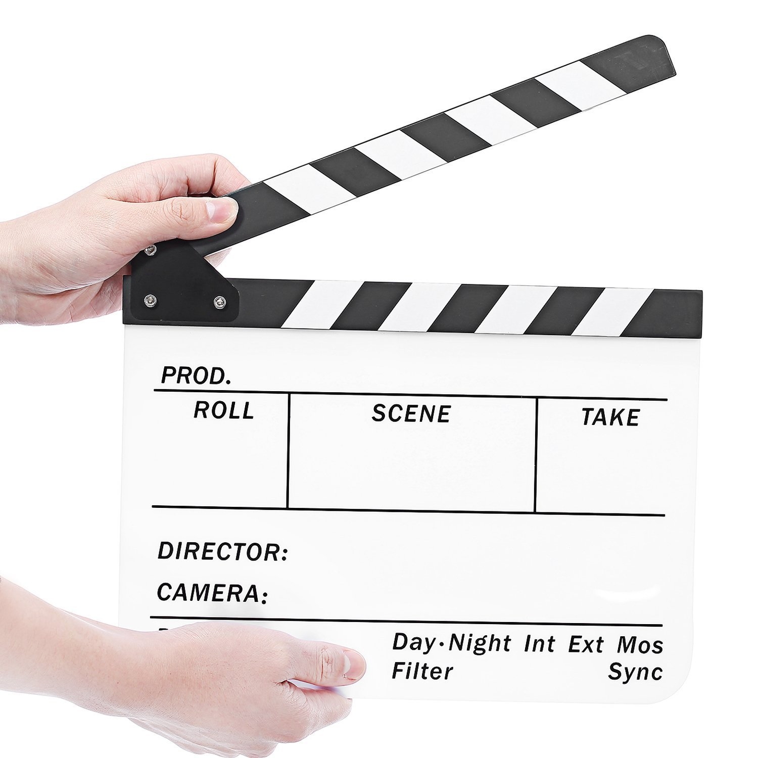 Black & White Acrylic Clapper Board Slate