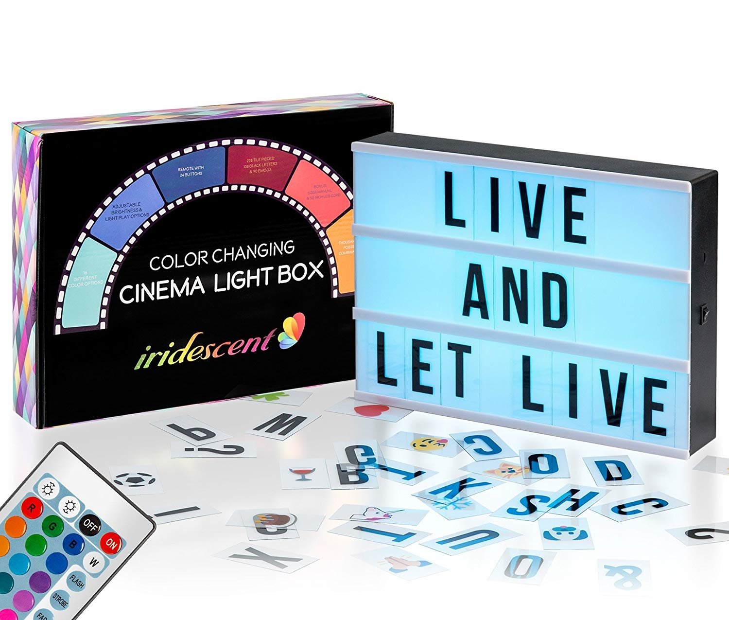 Color Changing Cinema Light Box with Letters