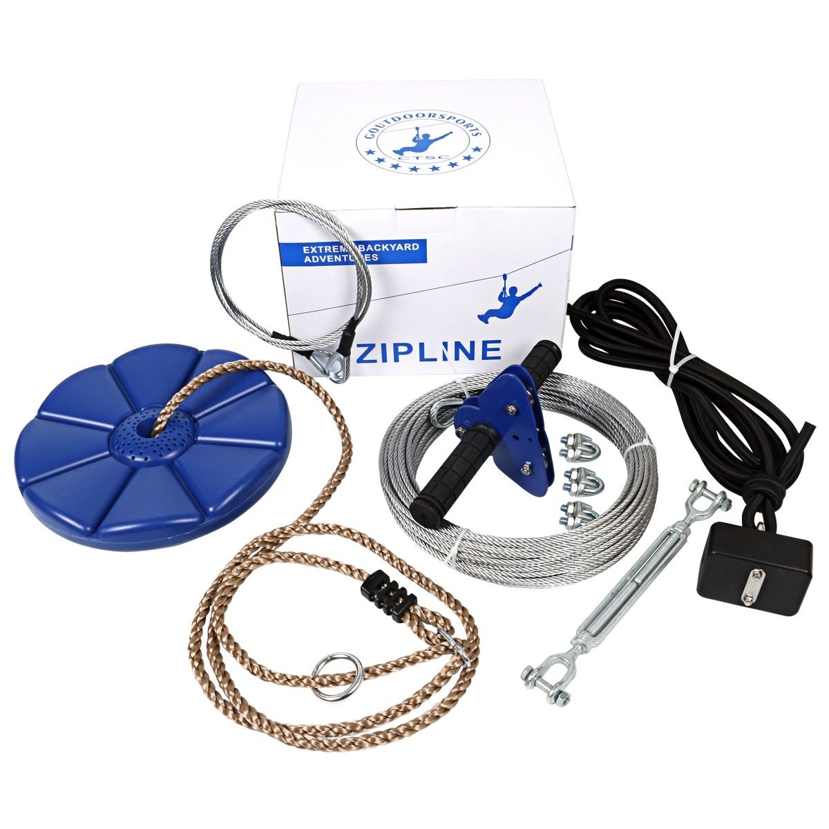 CTSC 95 Foot Zip Line Kit Brake Seat