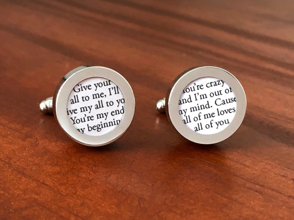 Cufflinks with Vows or Song