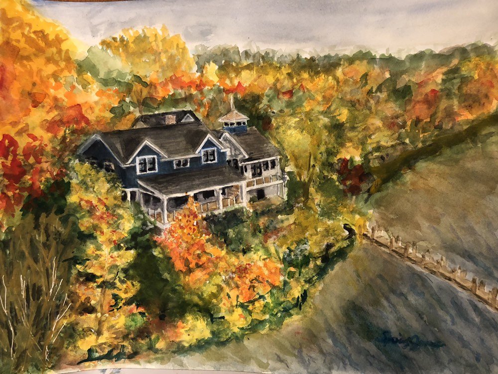 Custom Watercolor House Portrait