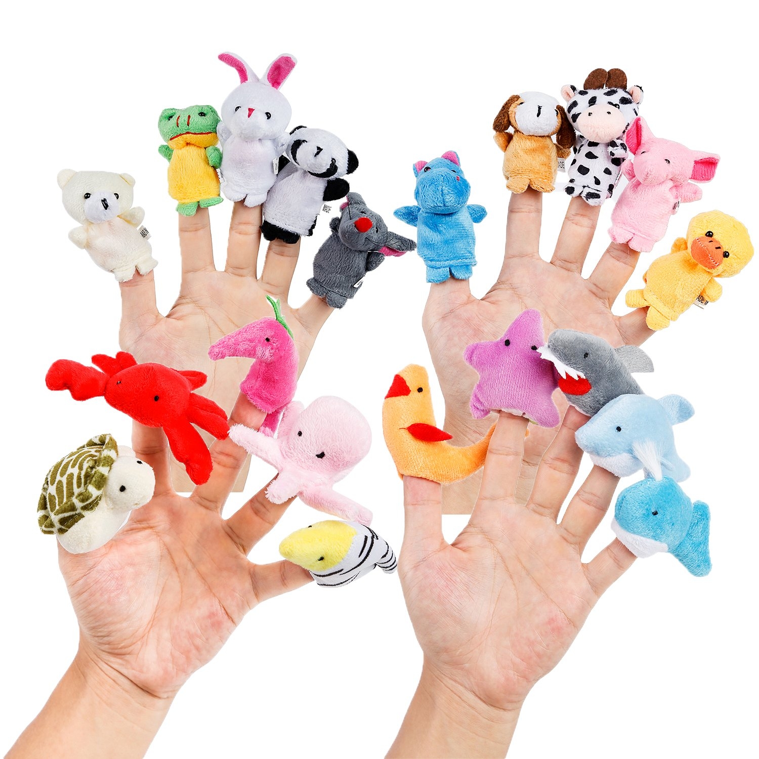 Different Cartoon Animal Finger Puppets