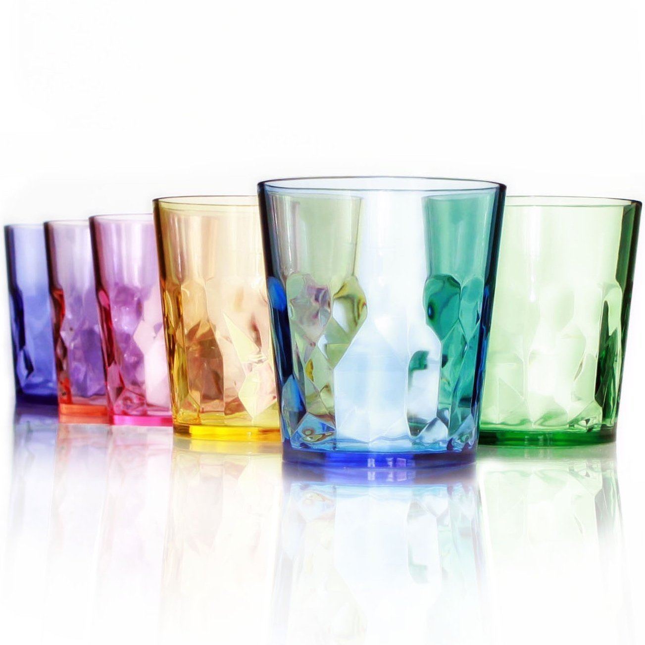 Drinking Glasses - Set of 6 - Unbreakable Tritan Plastic