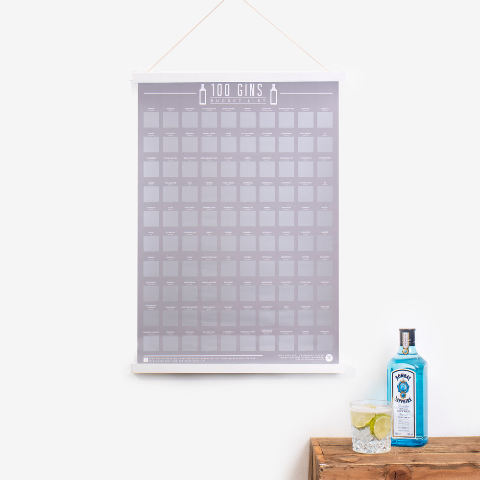 100 Gins Scratch Poster