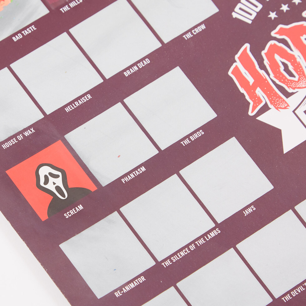 100 Must See Horror Movies Scratch Poster