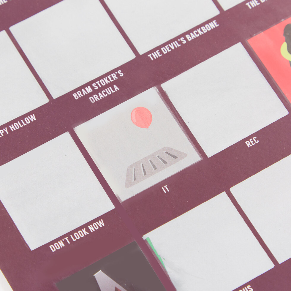 100 Must See Horror Movies Scratch Poster