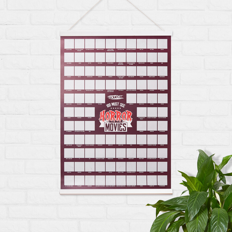100 Must See Horror Movies Scratch Poster