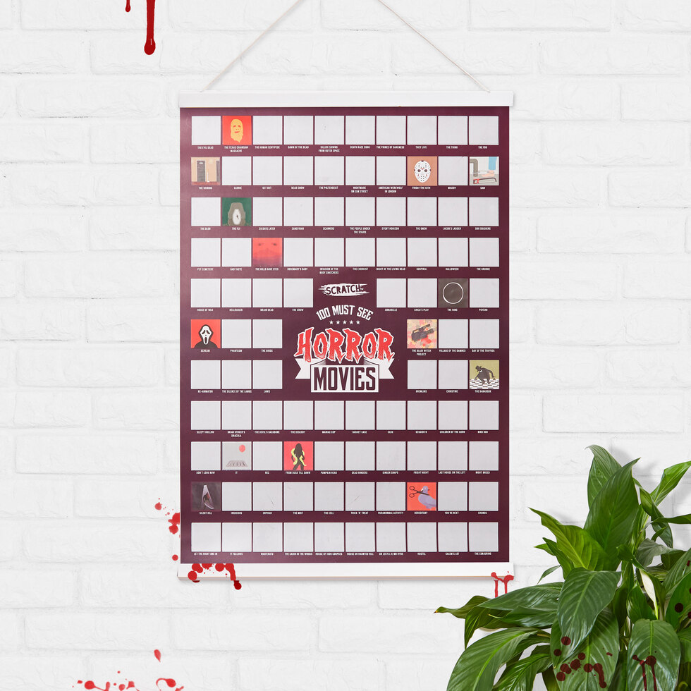 100 Must See Horror Movies Scratch Poster