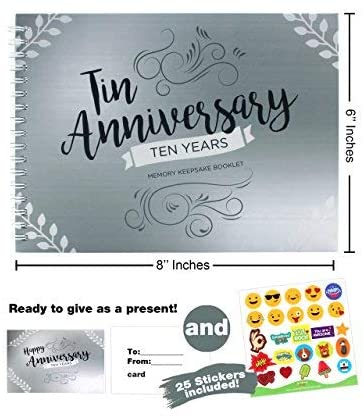  10th Wedding Anniversary Memory Book with Stickers