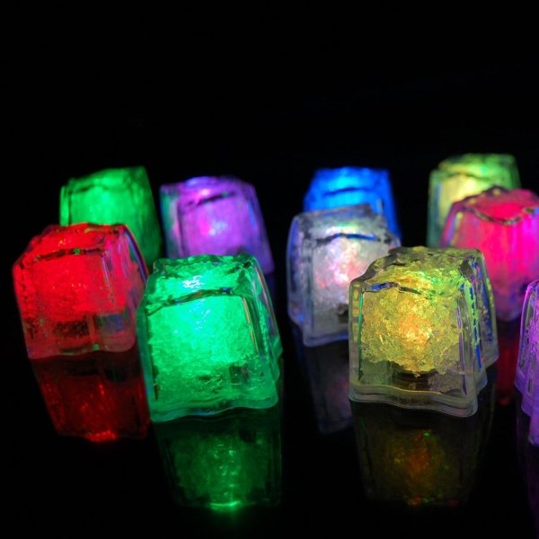 12 Multi Color Light Up Ice Cubes