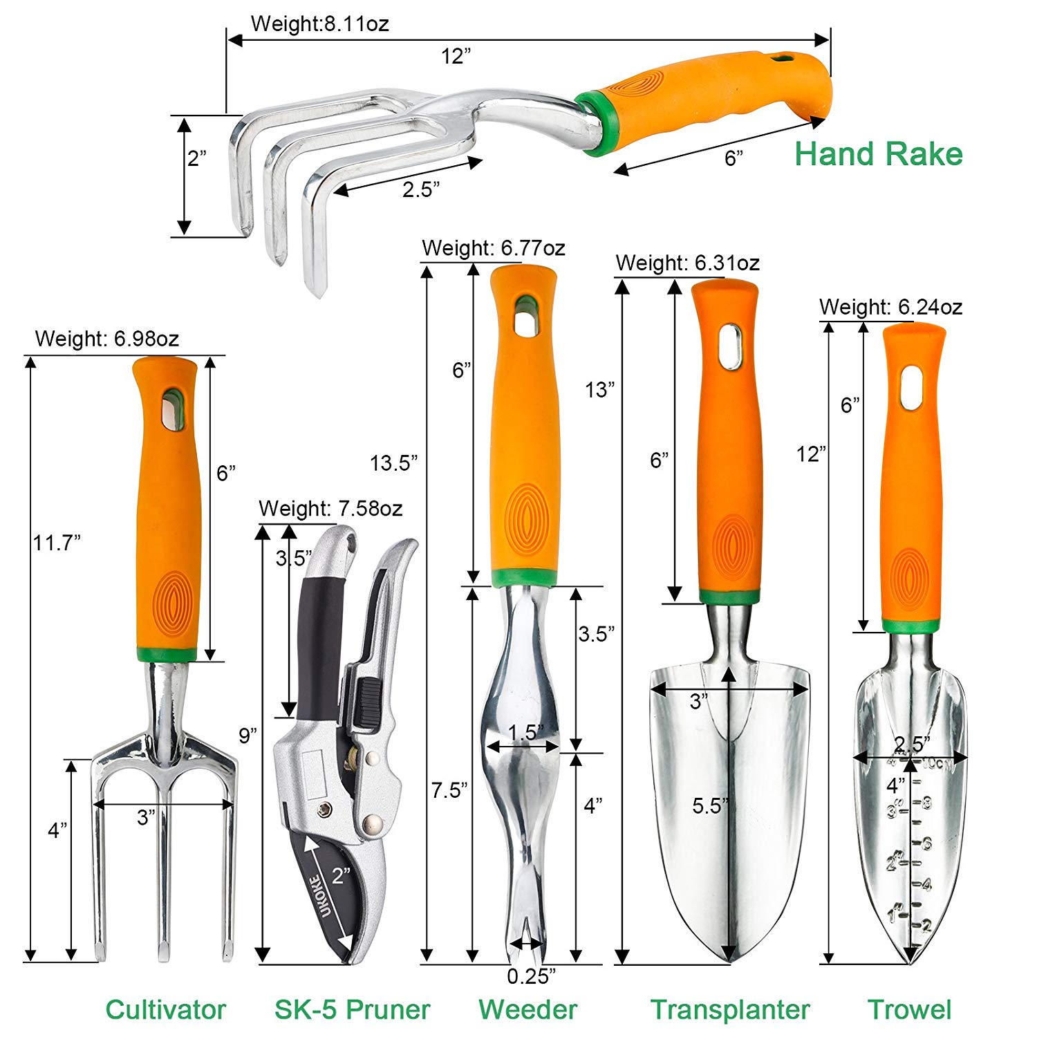 12 Piece Garden Tool Set