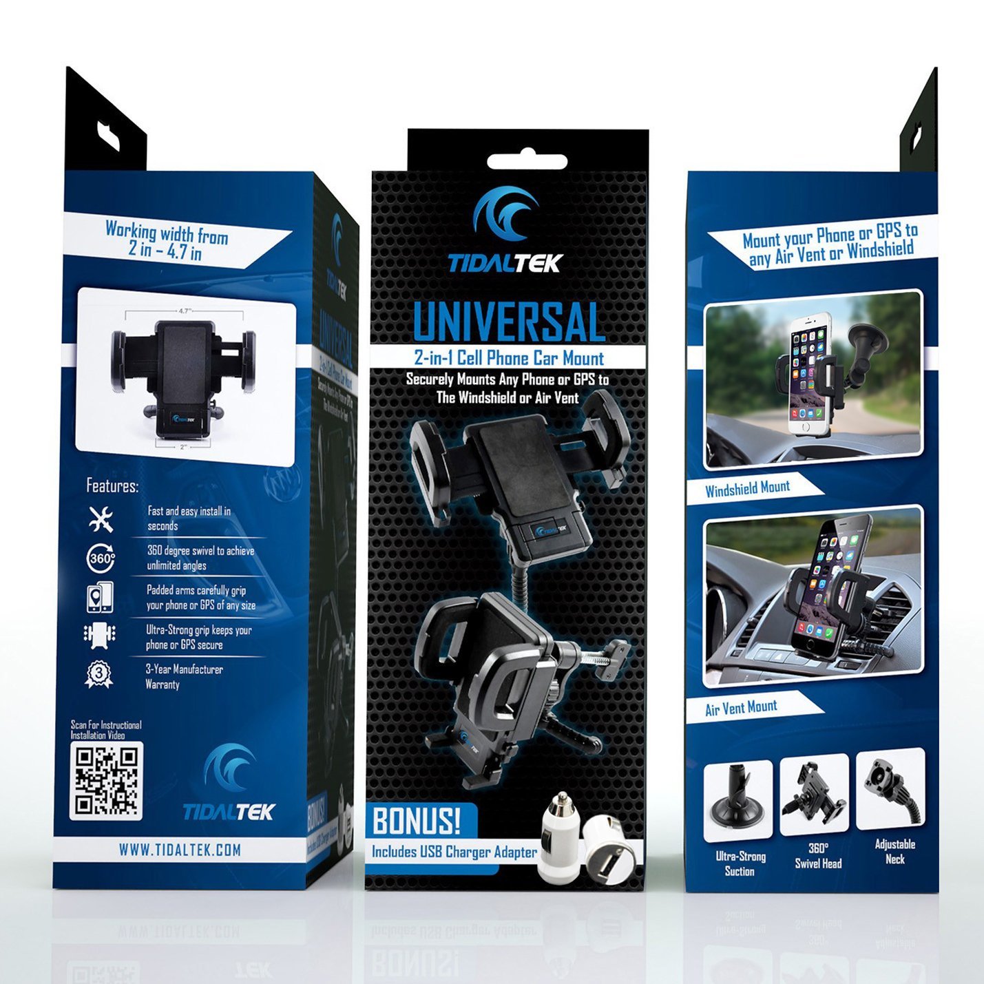 2-in-1 Mobile Phone Car Holder