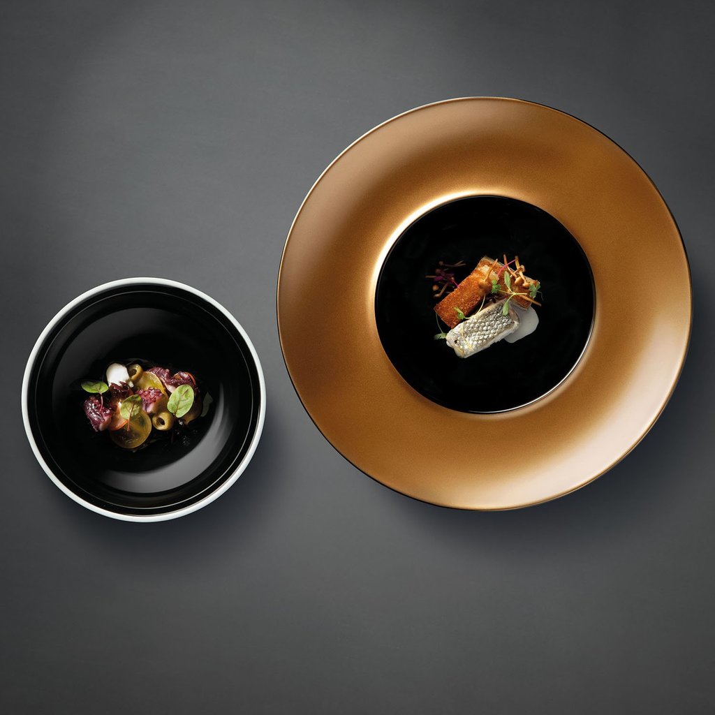 2Pc Deep Presentation Plate And Bowl