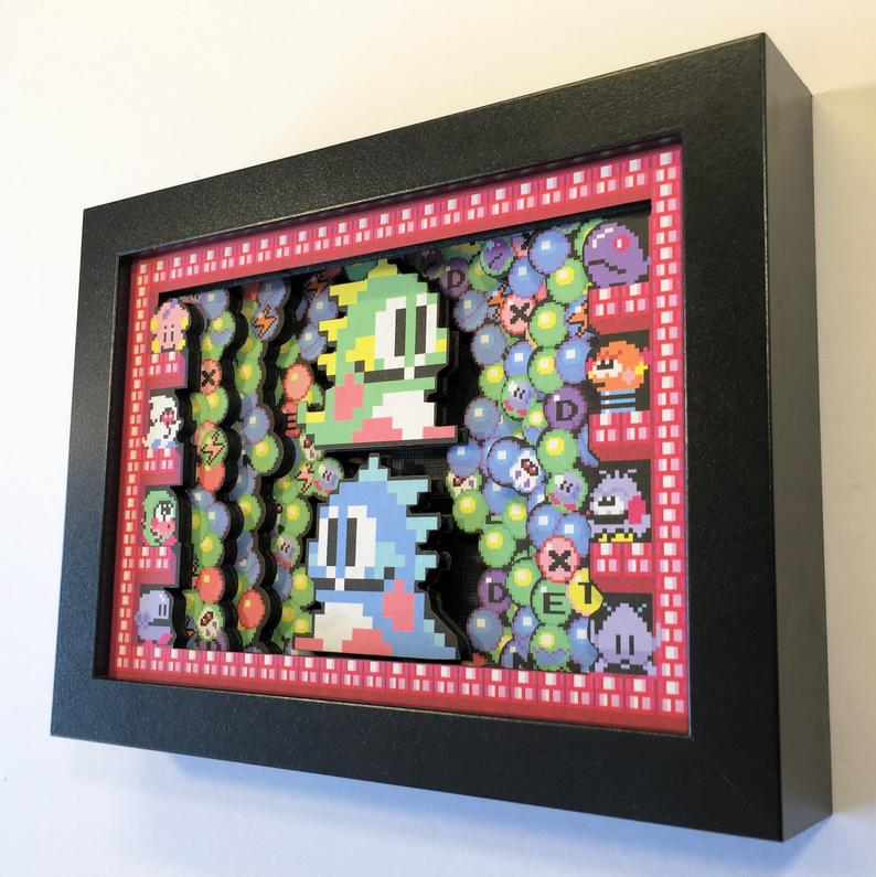 3D Retro Video Game Shadow Box