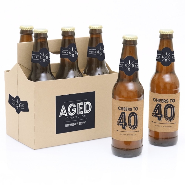 40th Birthday Bottle Labels