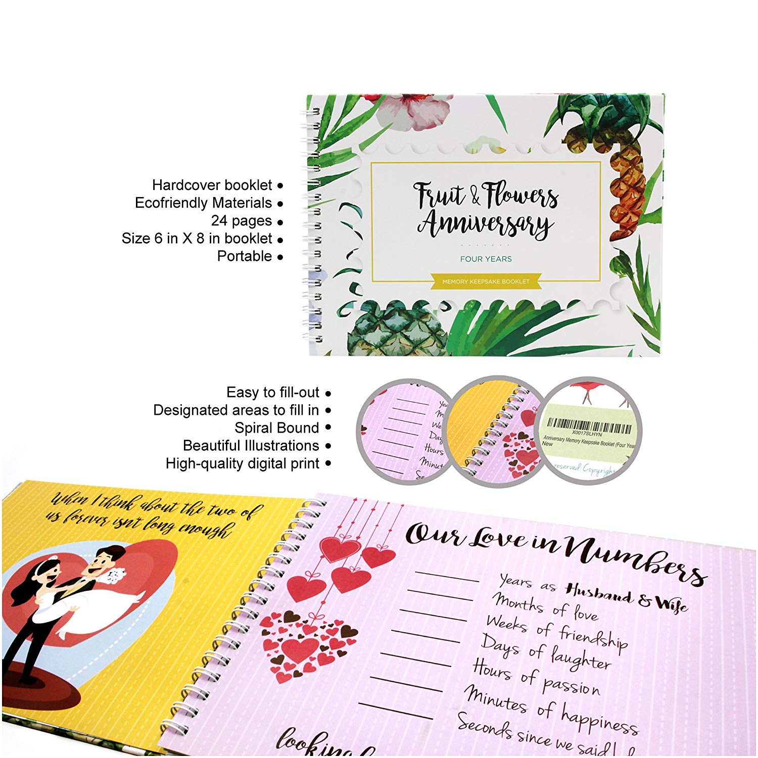 4th Wedding Anniversary Memory Book