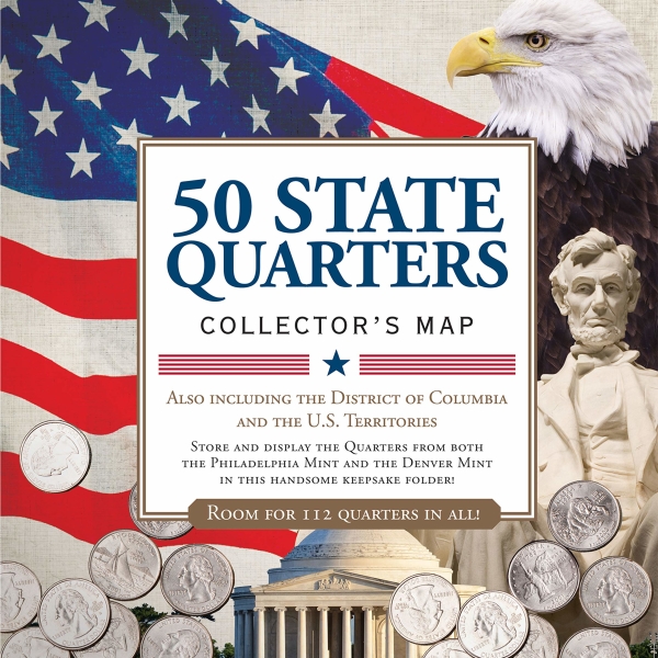 50 State Commemorative Quarters Collector's Map