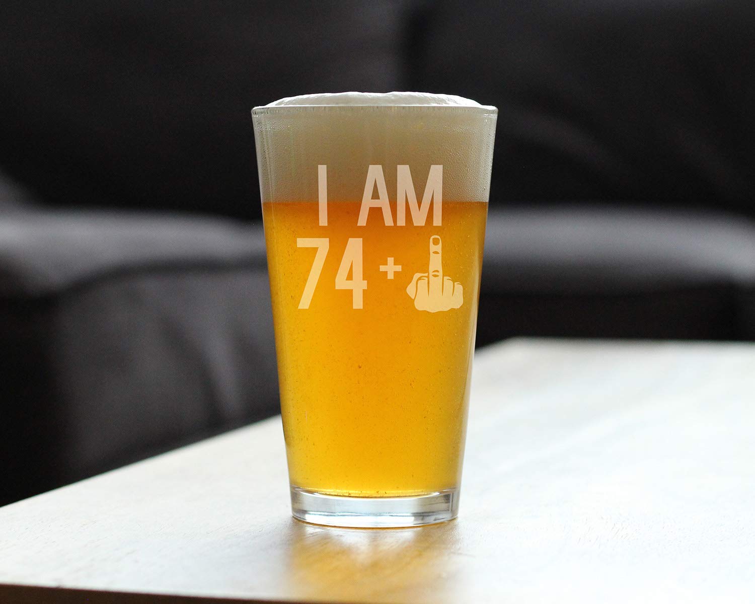 74 + 1 Middle Finger Pint Glass