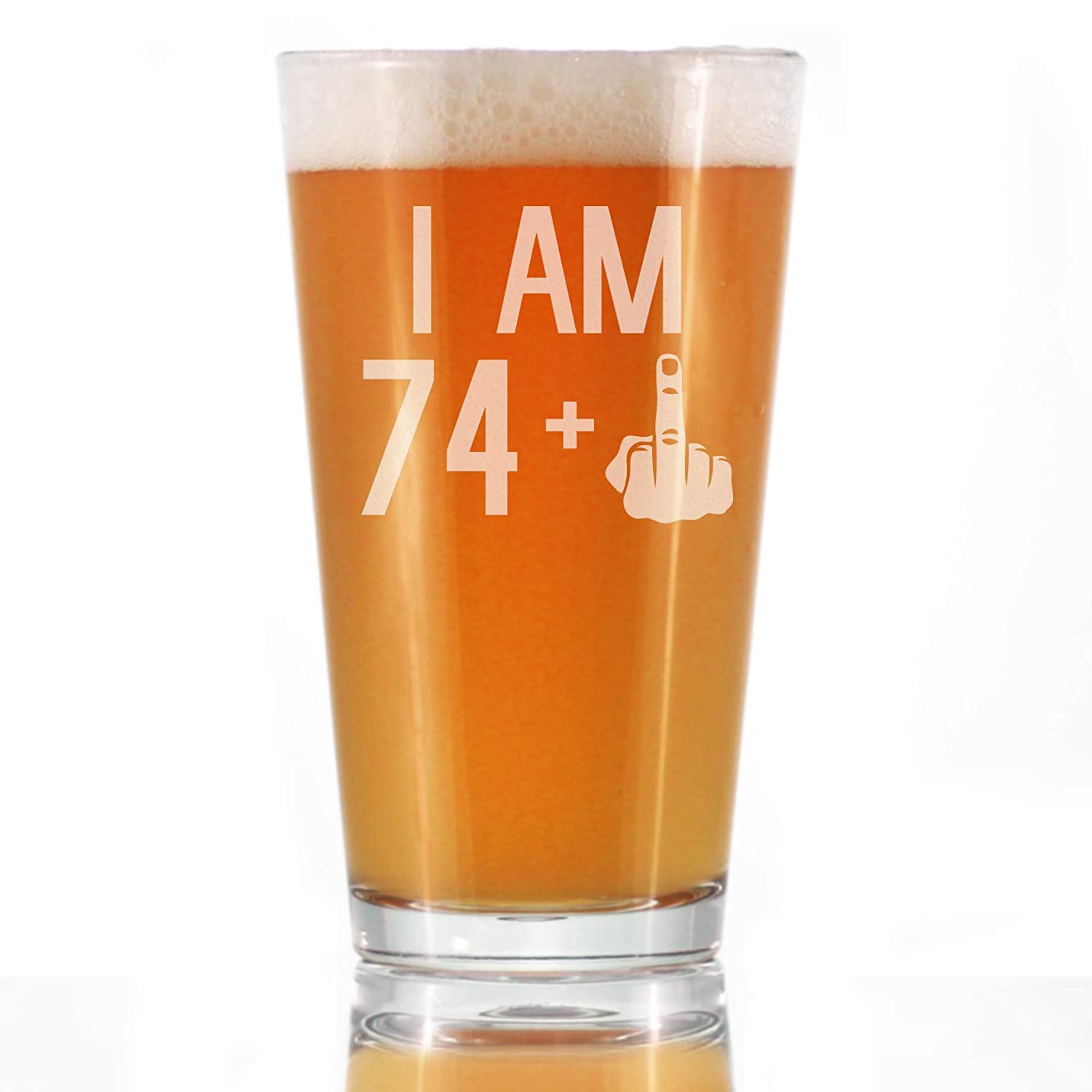 74 + 1 Middle Finger Pint Glass