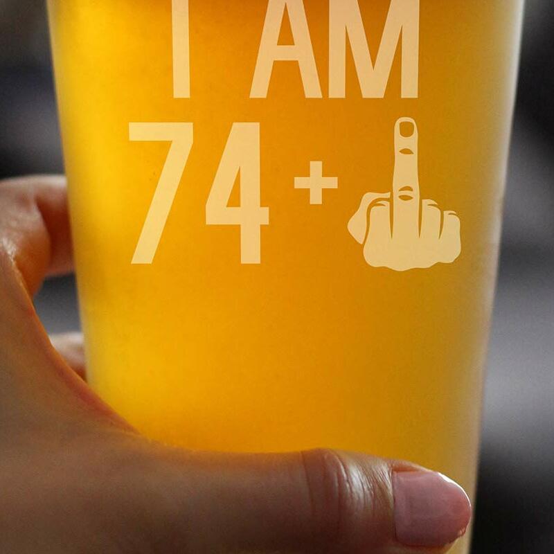 74 + 1 Middle Finger Pint Glass