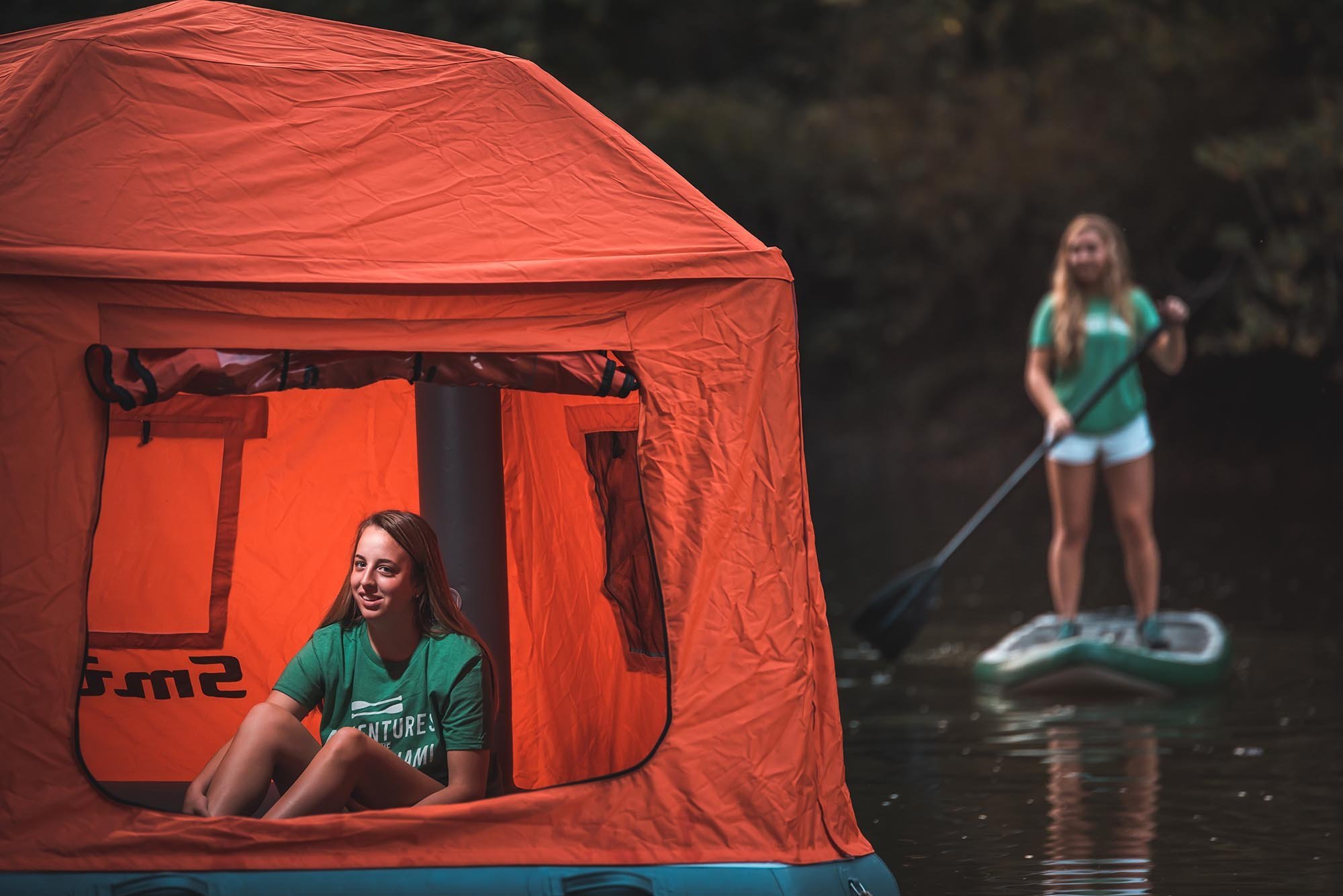 A Raft With A Tent
