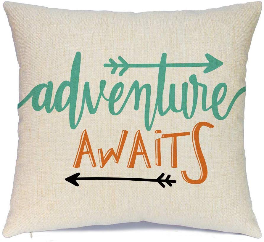  Adventure Awaits Throw Pillow Covers