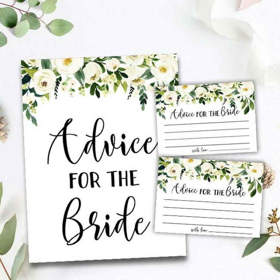 Advice for the Bride Printable Bridal Shower Game