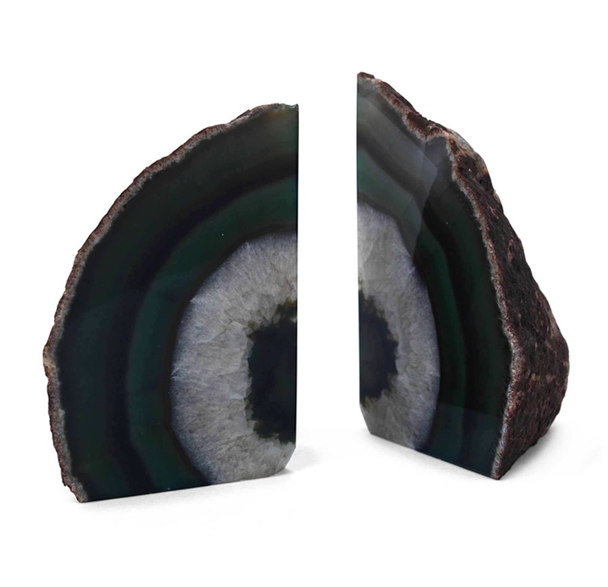 Agate Emerald Bookends