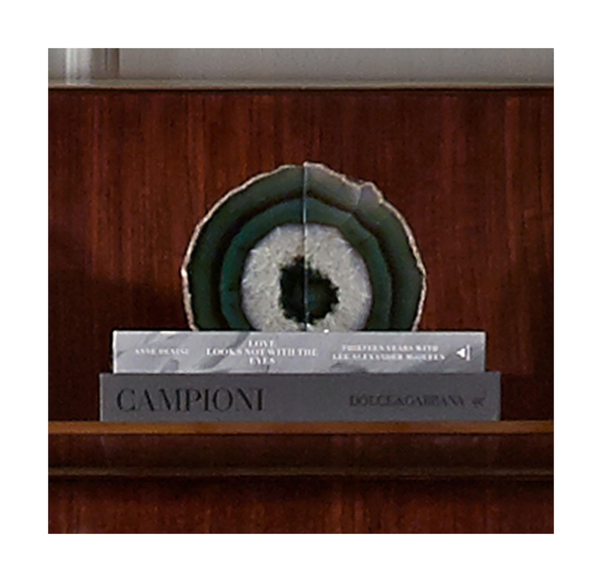 Agate Emerald Bookends