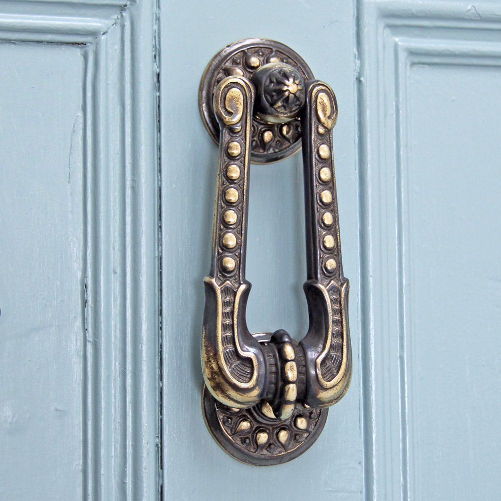 Aged Brass Regency Style Door Knocker from Sherlock