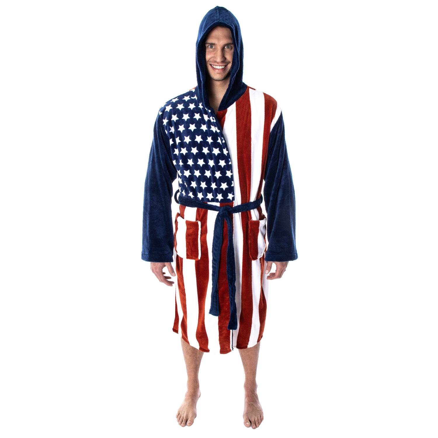 American Flag Adult Fleece Bathrobe