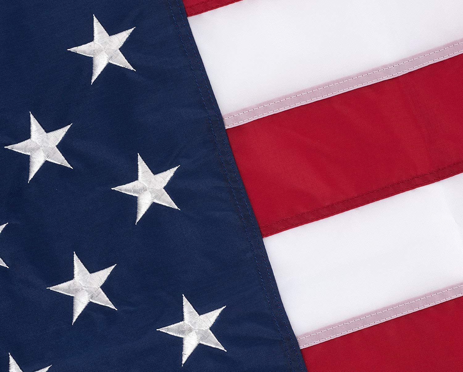 American Flag with Embroidered Stars and Stripes