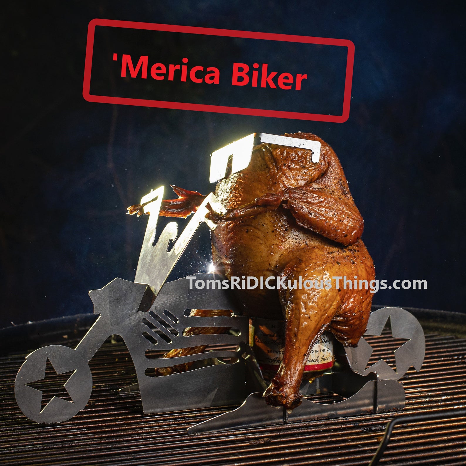 American Motorcycle Beer Can Chicken Stand