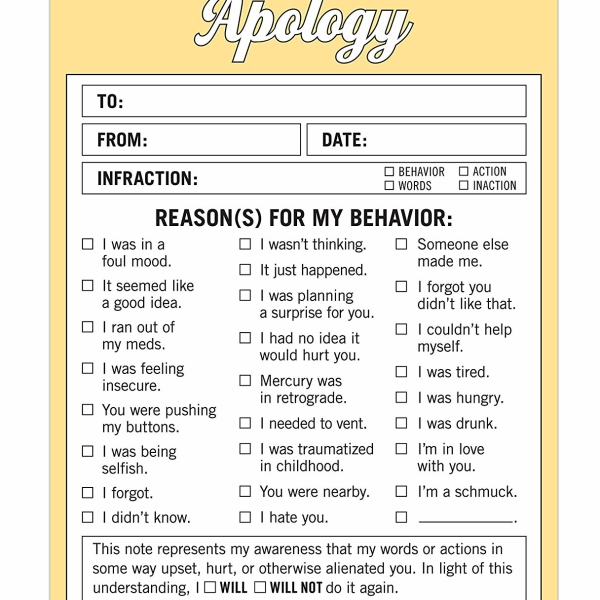 Apology Nifty Notes