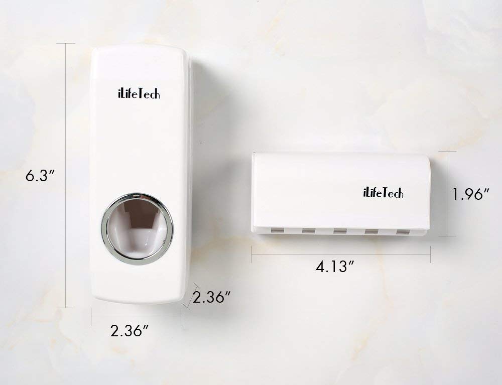 Auto Toothpaste Dispenser/Squeezer & Toothbrush Holder Set