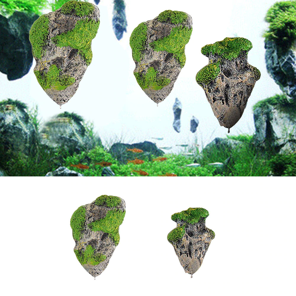 Avatar Floating Moss Rocks Fish Tank Decoration