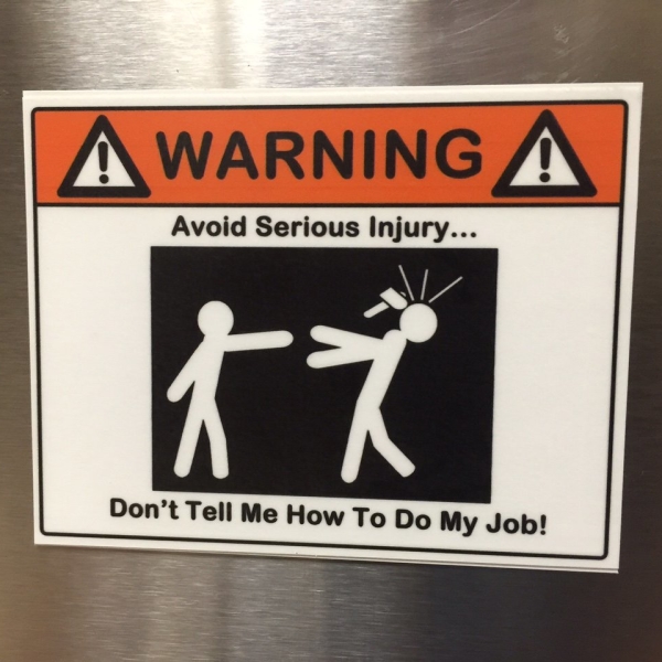 Avoid Injury Warning Sticker