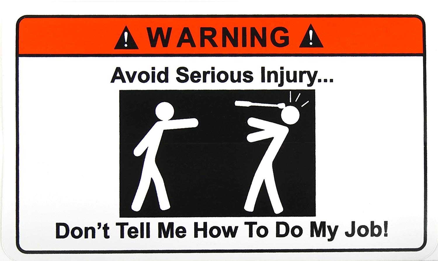 Avoid Injury Warning Sticker