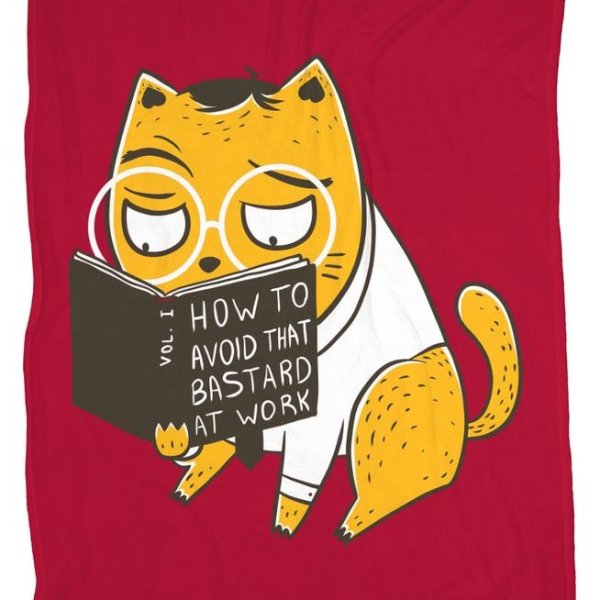 Avoid That Bastard at Work Cat Blanket