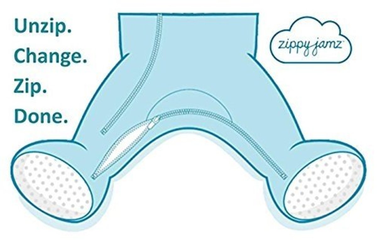 Baby Pajamas with Inseam Zipper for Quicker and Easier Diaper Changes